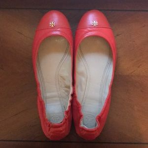 Tory Burch York Flats Orange size 8 EUC